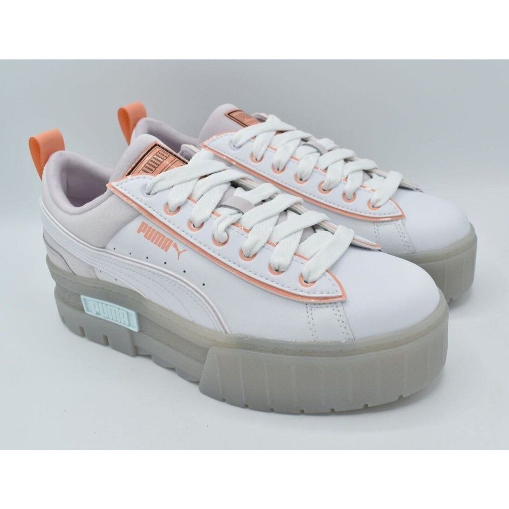 Puma Women Size 10 Mayze White Peach Pink Summer Camp Platform Fashion Sneakers
